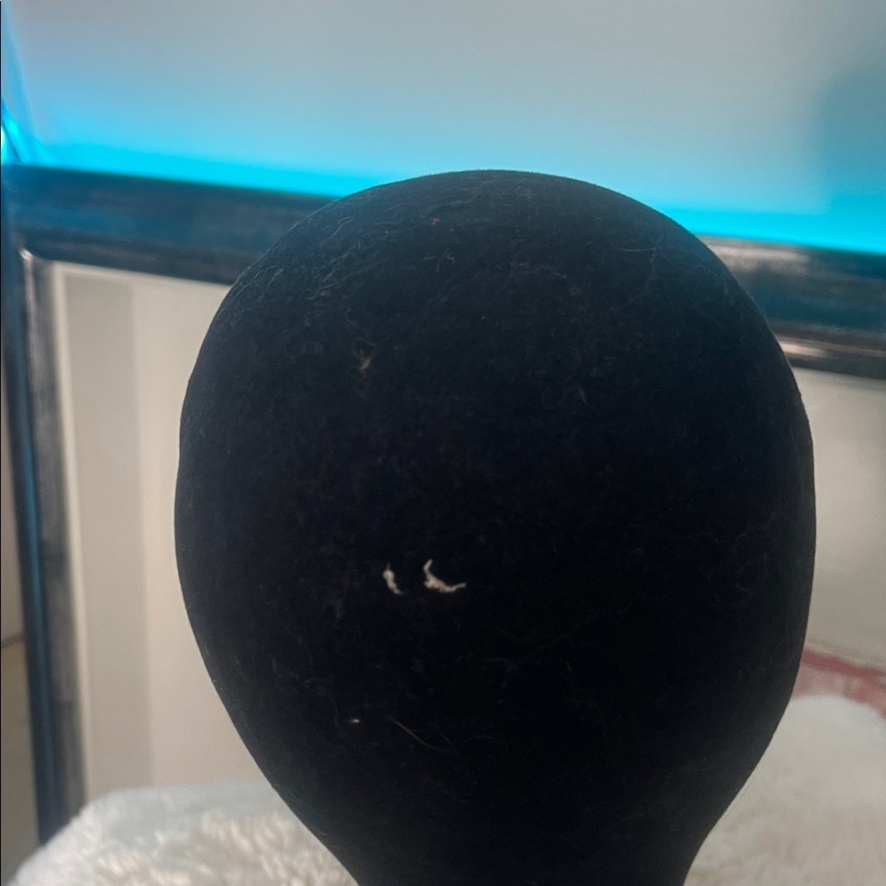 Black Velvet styrofoam Mannequin Head for display . Preowned - Picture 6 of 8